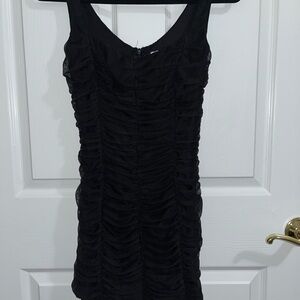 Princess Polly Black Ruched Tiered Mini Dress